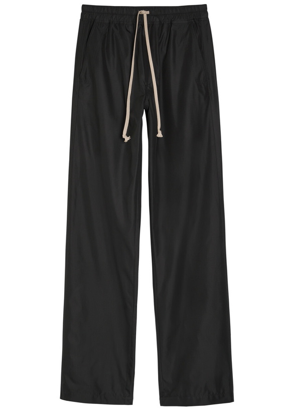 Photo: Rick Owens X Moncler Logo-appliquéd Drawstring Shell Trousers Black