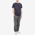 Moncler Men's Text Logo T-Shirt in Navy