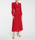 Alessandra Rich Polka-dot silk midi dress