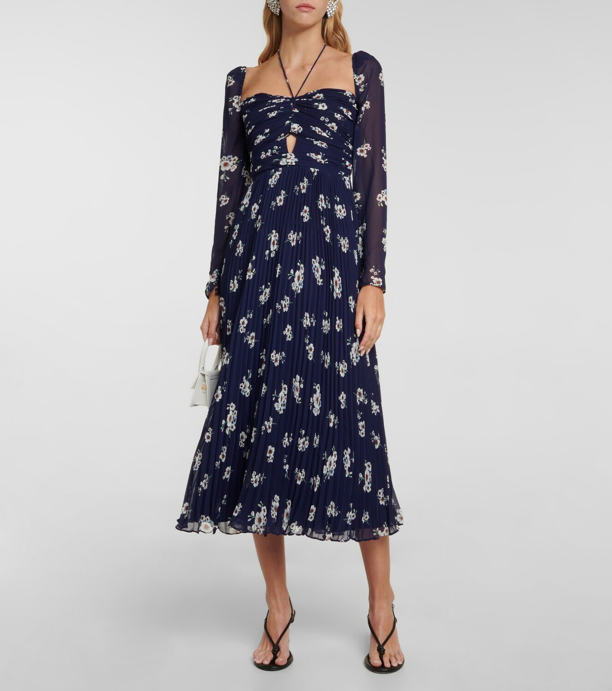 Self-Portrait Cutout chiffon midi dress Self-Portrait