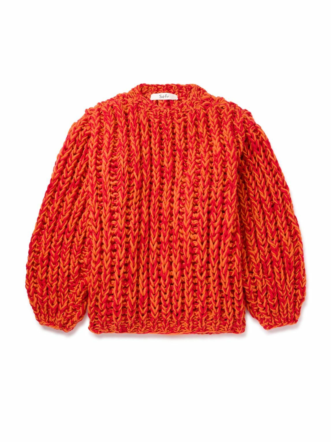 Séfr - Sol Oversized Cable-Knit Wool Sweater - Orange