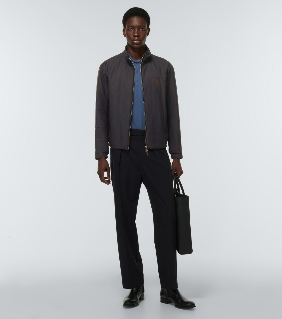 Berluti Ferro leather trimmed jacket Berluti