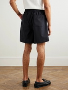 Saman Amel - Straight-Leg Wool Drawstring Shorts - Blue