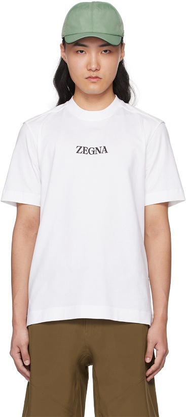 Photo: ZEGNA White Crewneck T-Shirt