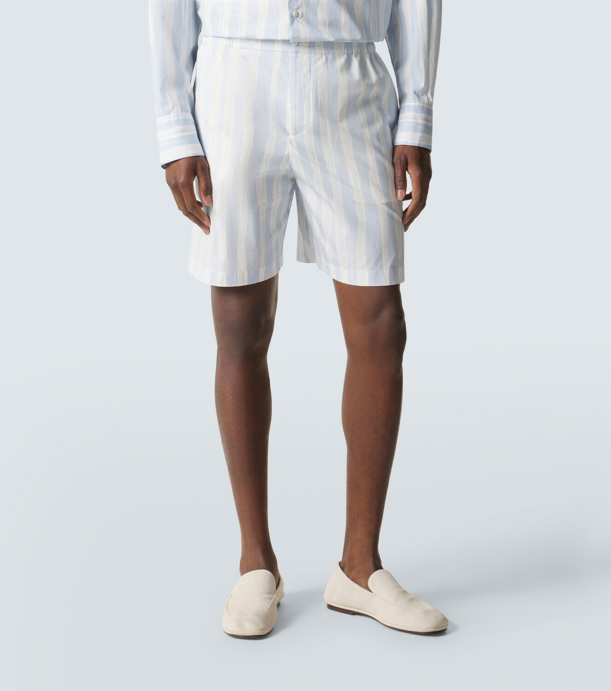 Jacquemus Caleçon striped cotton poplin shorts