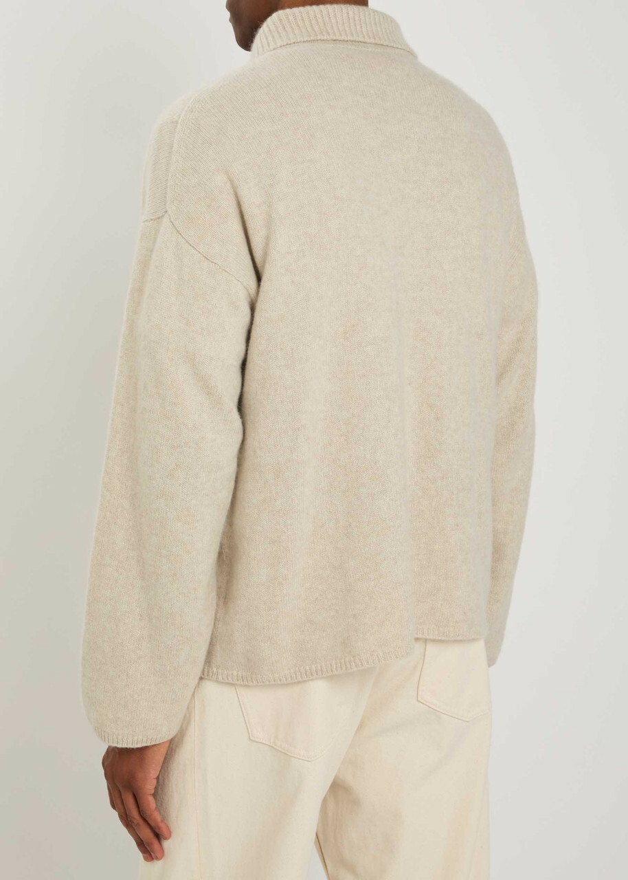 The Elder Statesman Dume Cashmere Rugby Jumper White