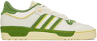 adidas Originals White & Green Rivalry Low 86 Sneakers