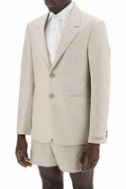 FENDI single-breasted wool blazer Beige