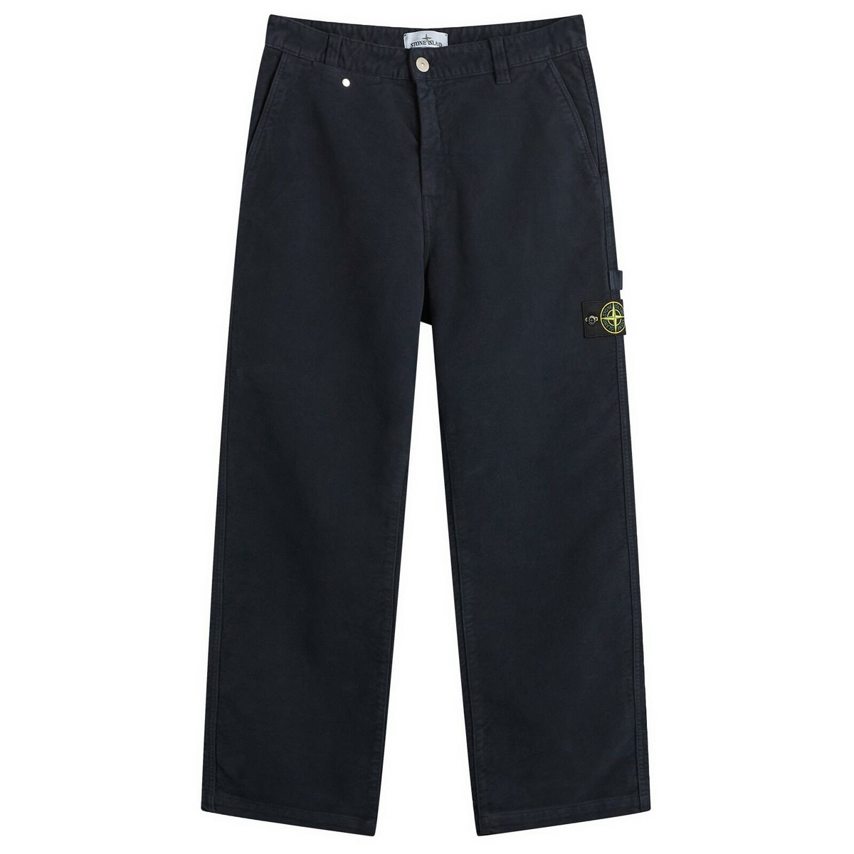 Stone Island Men's Cotton Moleskin-TC Trousers in Navy Blue