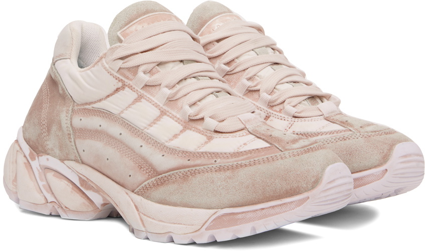 MM6 Maison Margiela Pink Smudged Sneakers MM6 Maison Margiela