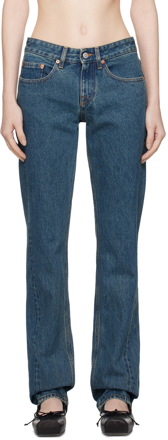 MM6 Maison Margiela Blue Five-Pocket Jeans MM6 Maison Margiela