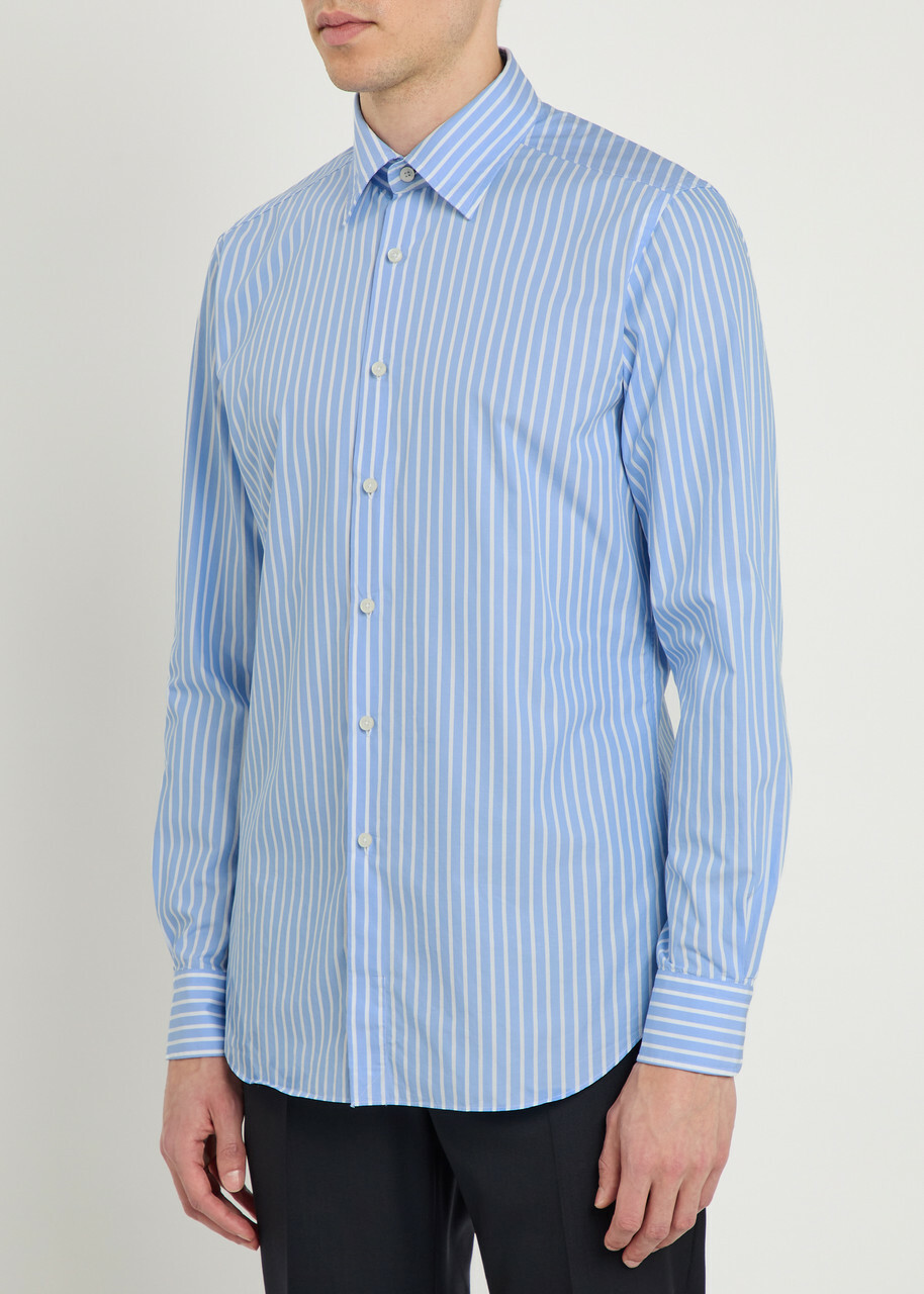 Slowear Striped Cotton-poplin Shirt Blue