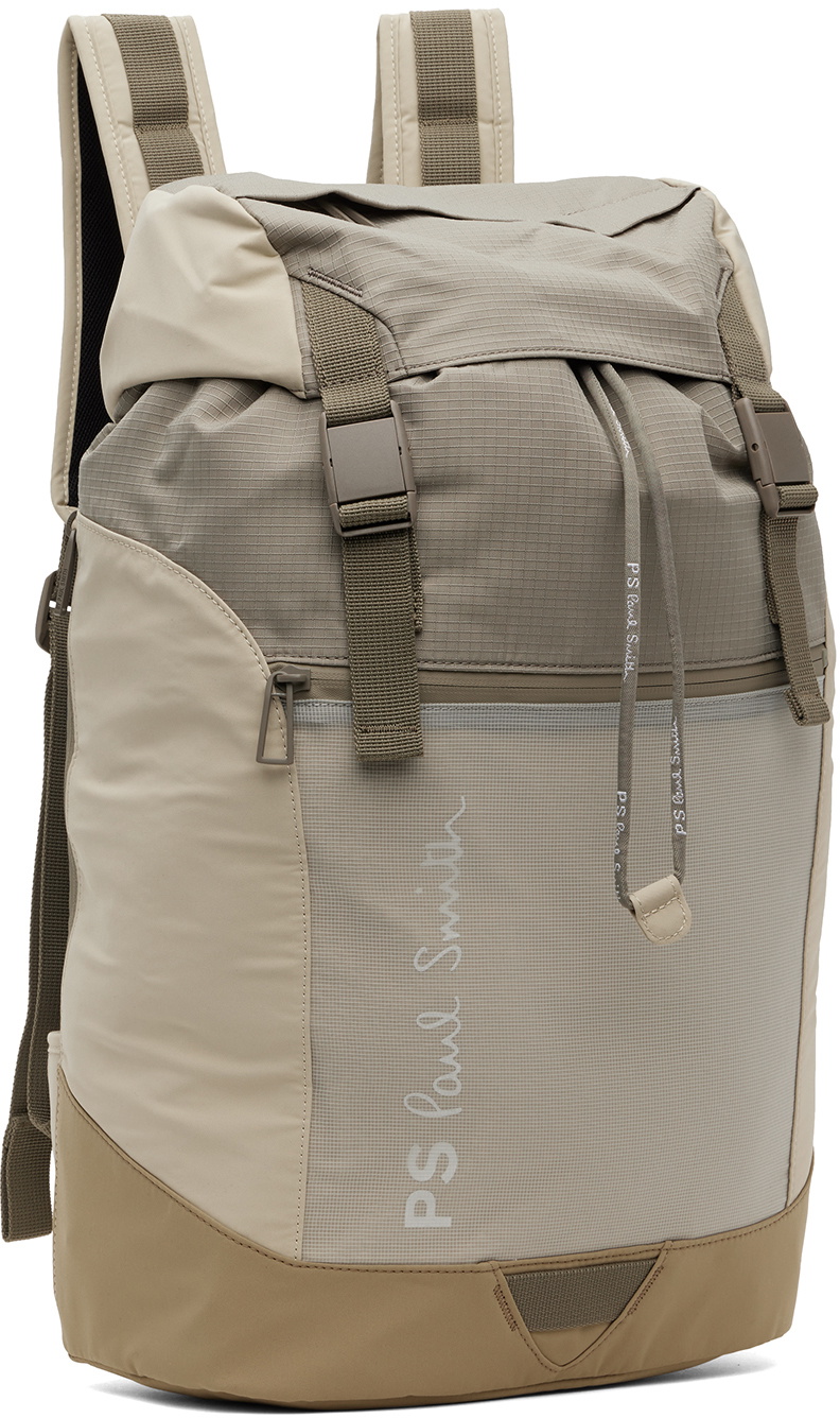 PS by Paul Smith Beige Paneled Backpack