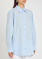Toteme Classic Tumbled Cotton-poplin Shirt Light Blue
