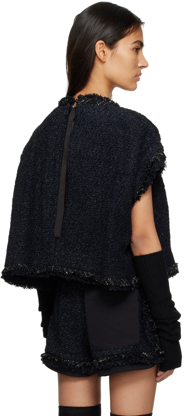 Sacai Women's Cotton Blend Asymmetrical Sweater Black