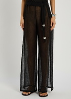 Lisa Marie Fernandez Open Side Linen-blend Beach Trousers Black