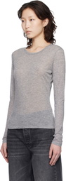 ANINE BING Gray Sylvie Long Sleeve T-shirt