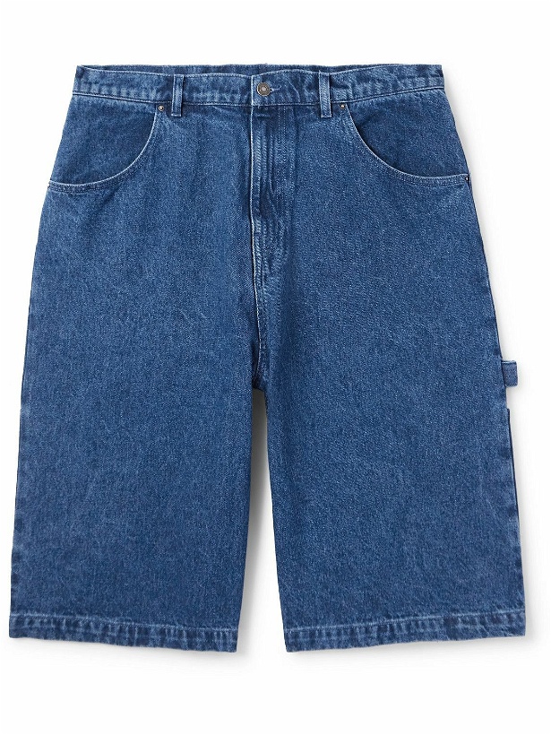 Photo: SKY HIGH FARM - Wide-Leg Logo-Embroidered Denim Shorts - Blue