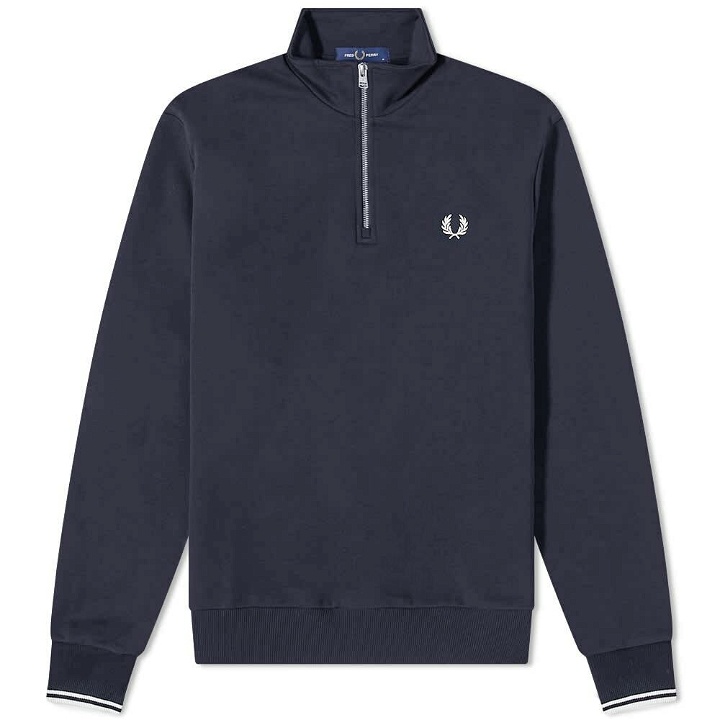 Photo: Fred Perry Authentic Men's Quarter Zip Sweat in Navy