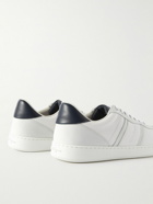 FERRAGAMO - Achille 1 Nubuck-Trimmed Full-Grain Leather Sneakers - White