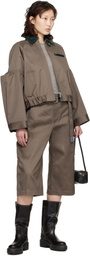 sacai Taupe Cotton Chino Shorts
