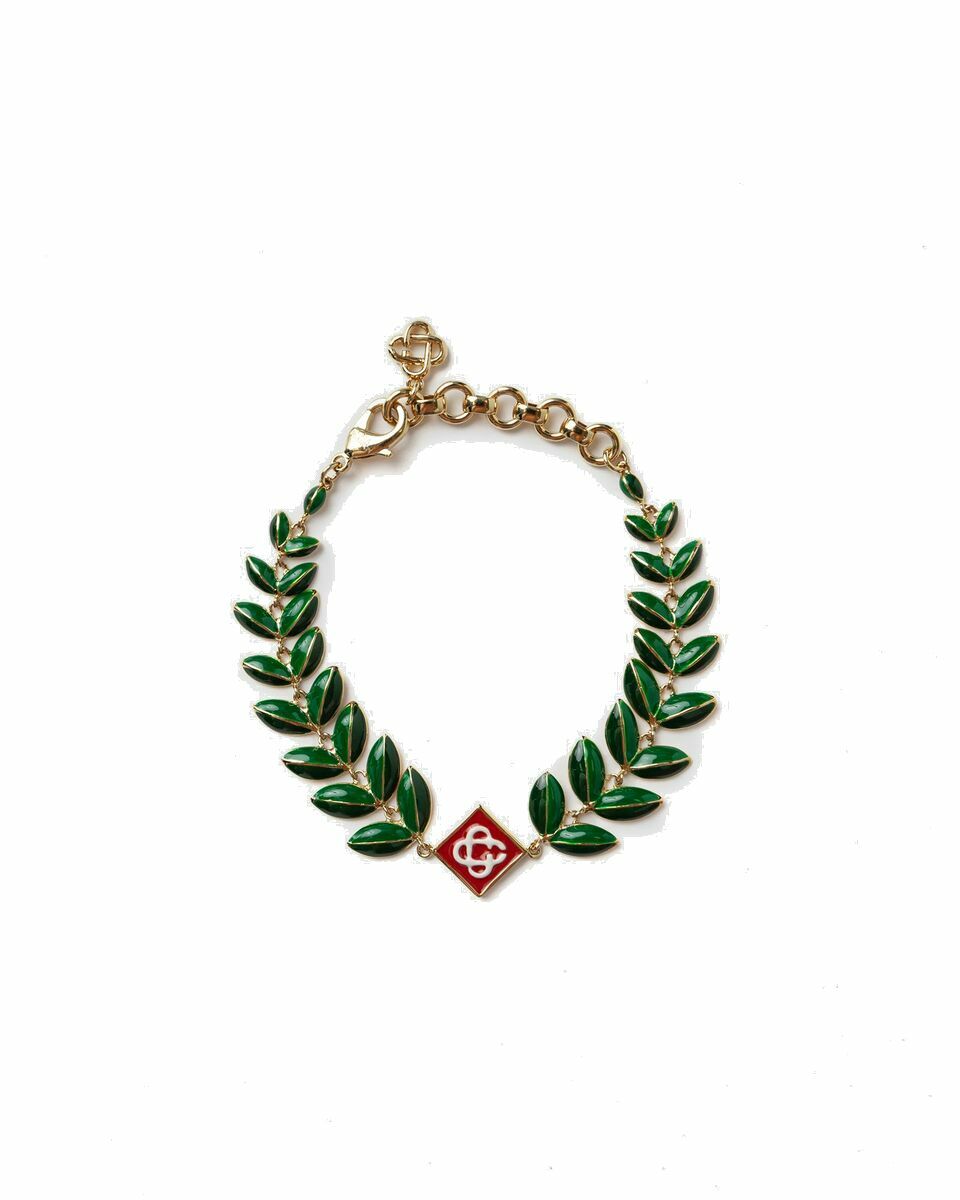 Photo: Casablanca Laurel Leaf Bracelet Green - Mens - Jewellery