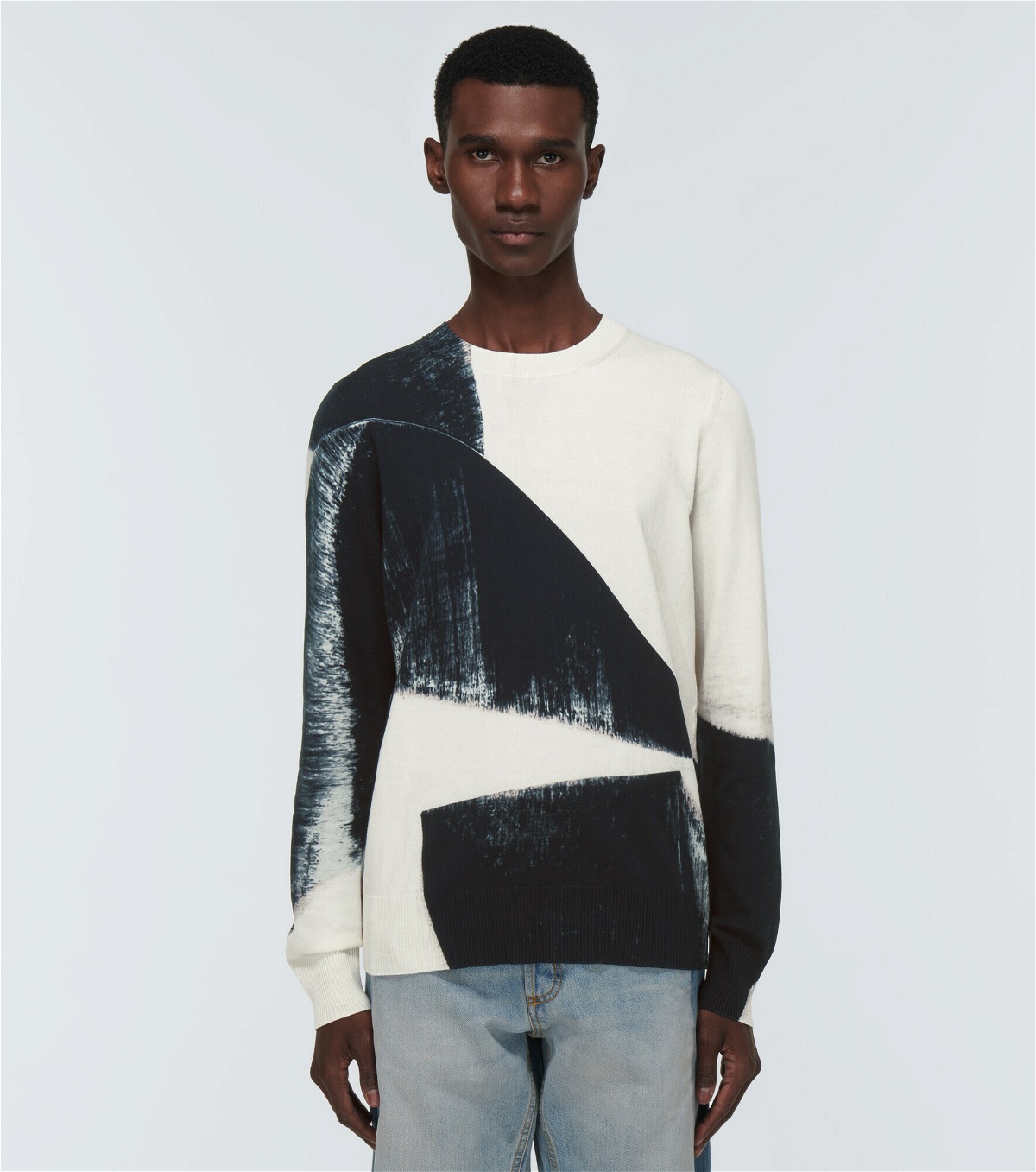 Alexander McQueen - Brushstroke jacquard cotton sweater Alexander McQueen