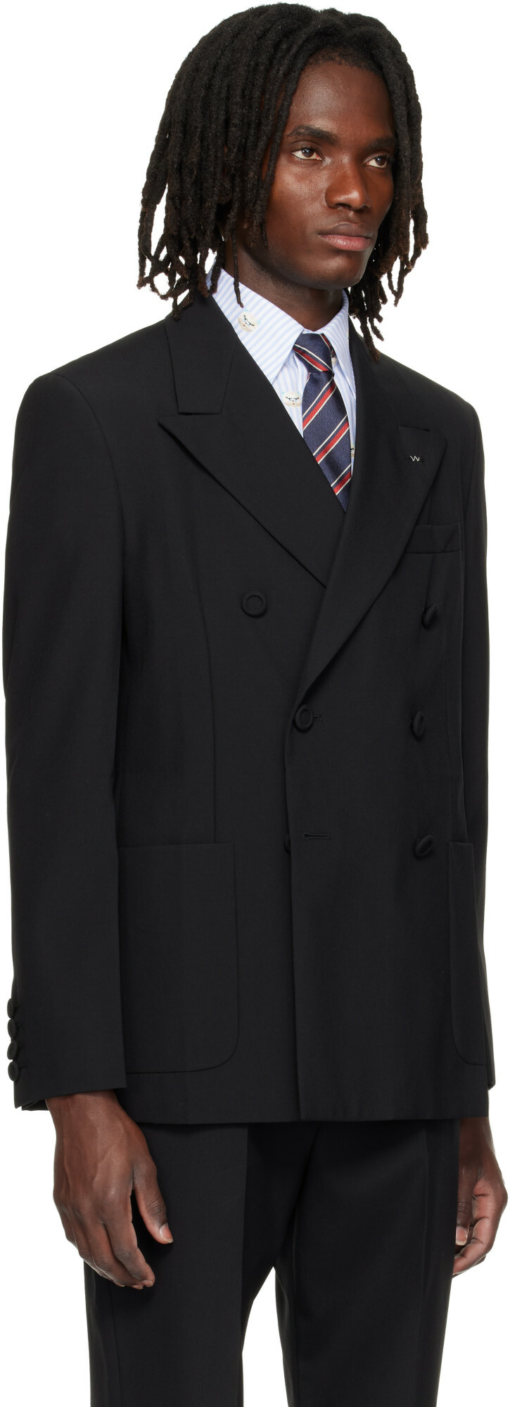 Valentino Black Double-Breasted Wool Blazer