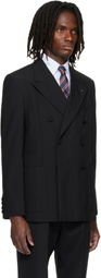 Valentino Black Double-Breasted Wool Blazer