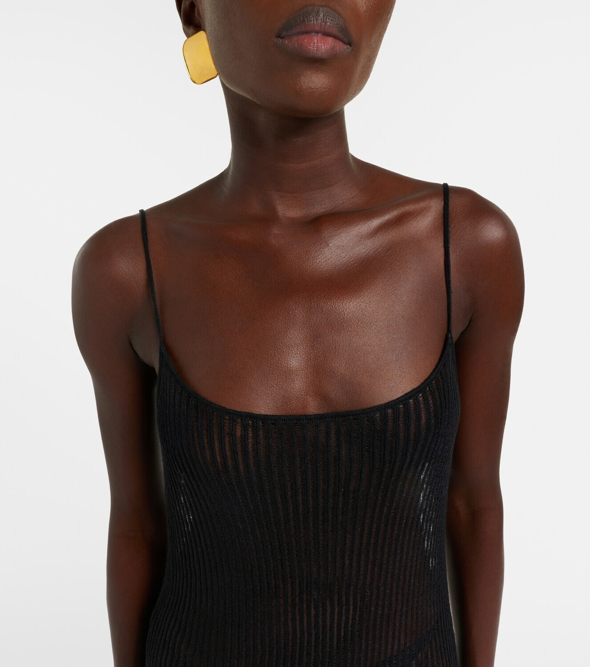 The Frankie Shop Sienna semi-sheer linen maxi dress