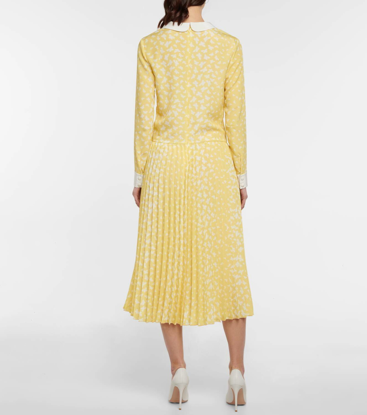 REDValentino Printed tie-neck midi dress
