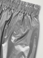 Rick Owens - Champion Dolphin Straight-Leg Logo-Embroidered Metallic Shell Shorts - Silver