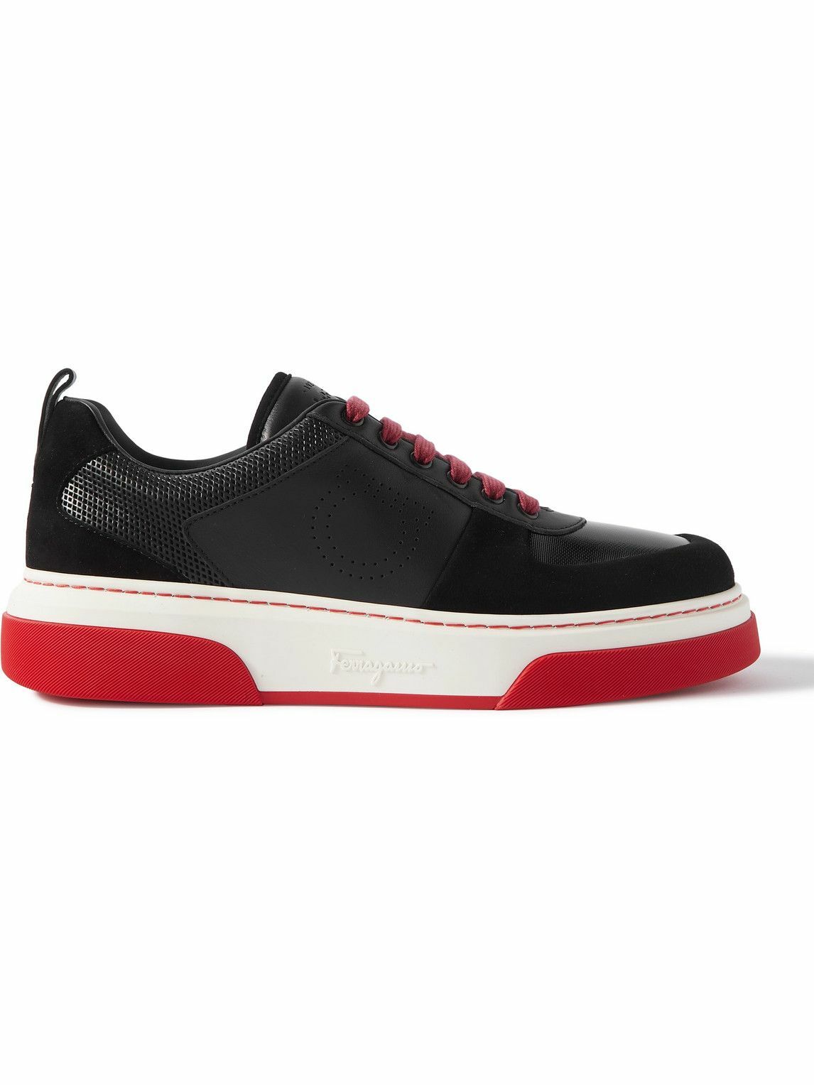 スニーカー SALVATORE FERRAGAMO Multicolor Leather Cassina Sneakers Salvatore Ferragamo - Cassina Suede-Trimmed Leather Sneakers