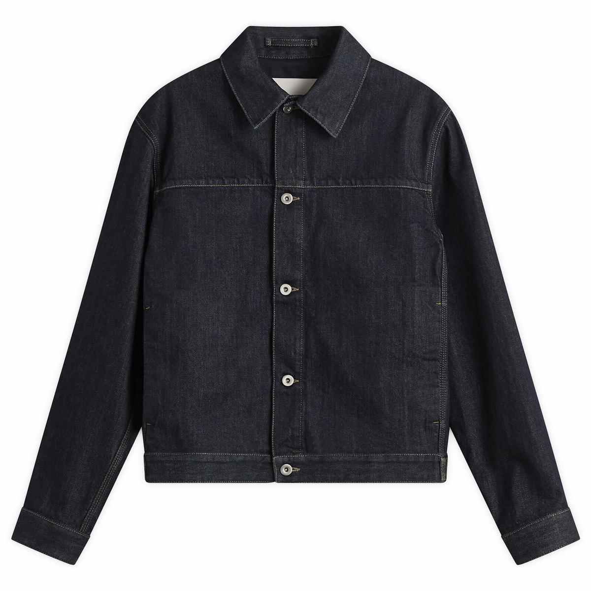 Jil Sander Men's Melton Wool Overshirt in Black Jil Sander