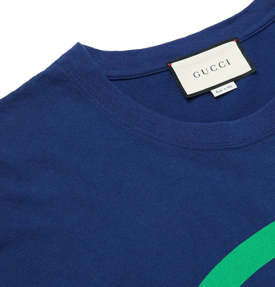 Black Washed Cotton Jersey Oversize T-Shirt With Gucci Logo