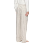 Tekla Brown & Off-White Poplin Pyjama Pants