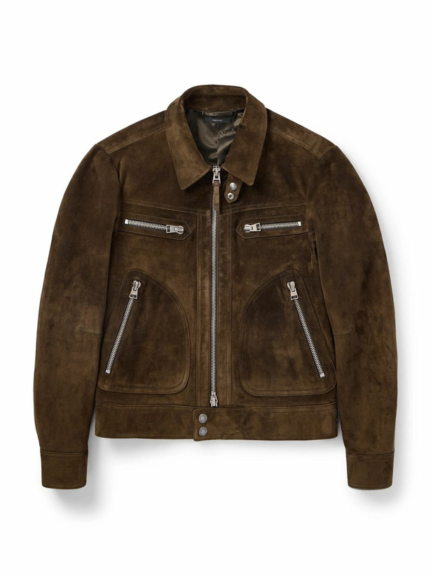 Photo: TOM FORD - Slim-Fit Suede Jacket - Brown