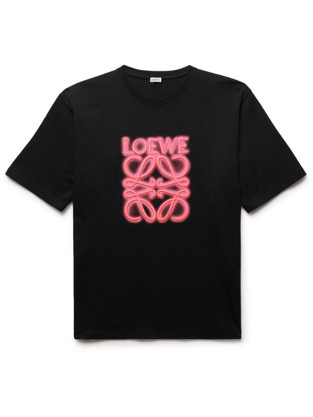 Photo: Loewe - Logo-Print Cotton-Jersey T-Shirt - Black