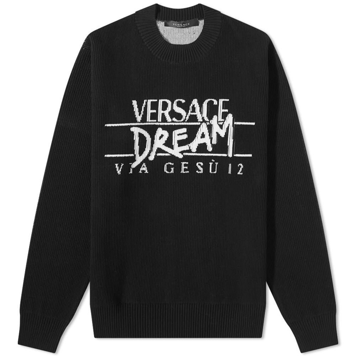 Photo: Versace Dream Logo Intarsia Crew Knit