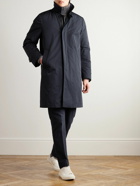 TOM FORD - Faille Coat with Detachable Quilted Down Liner - Blue