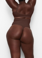 Skims Seamless Sculpt High-waisted Thong Brown