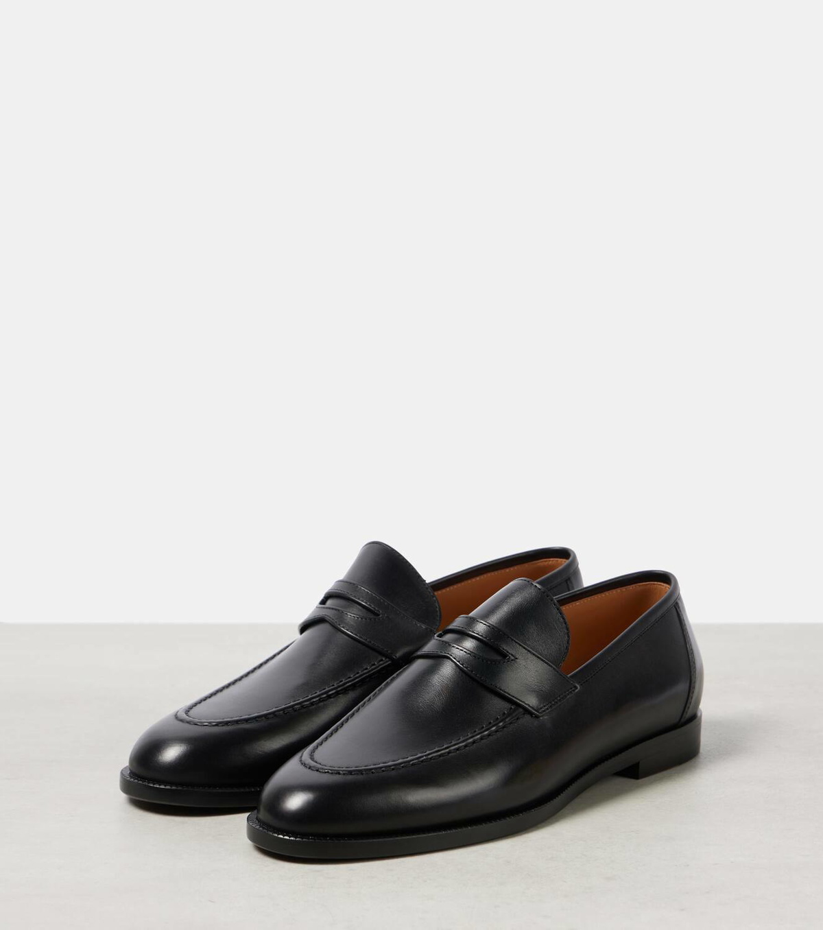 Loro Piana Sergio leather loafers