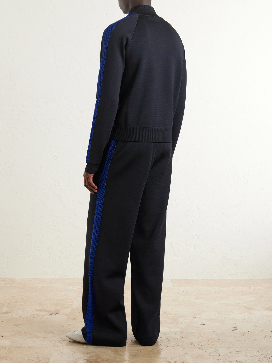 Wales Bonner - Tide Logo-Embroidered Striped Jersey Sweatshirt - Blue