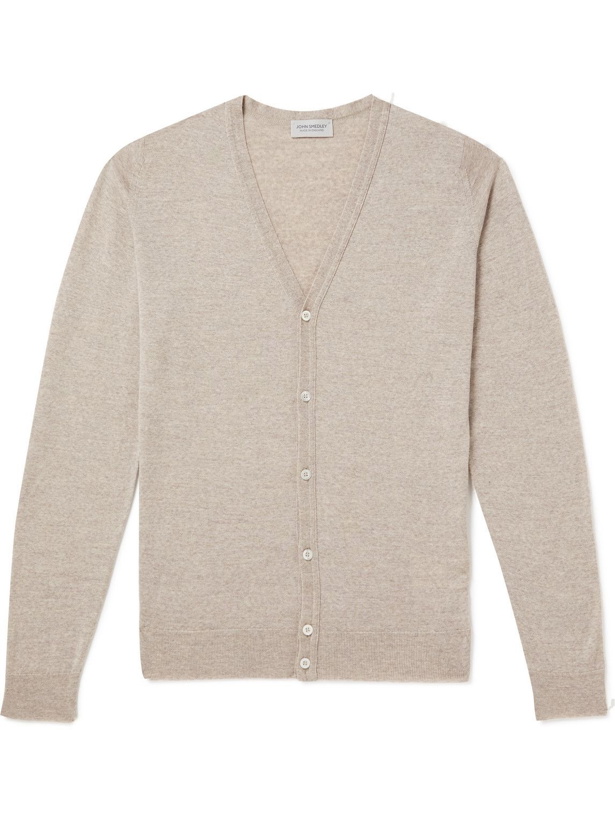 Photo: John Smedley - Petworth Merino Wool Cardigan - Neutrals