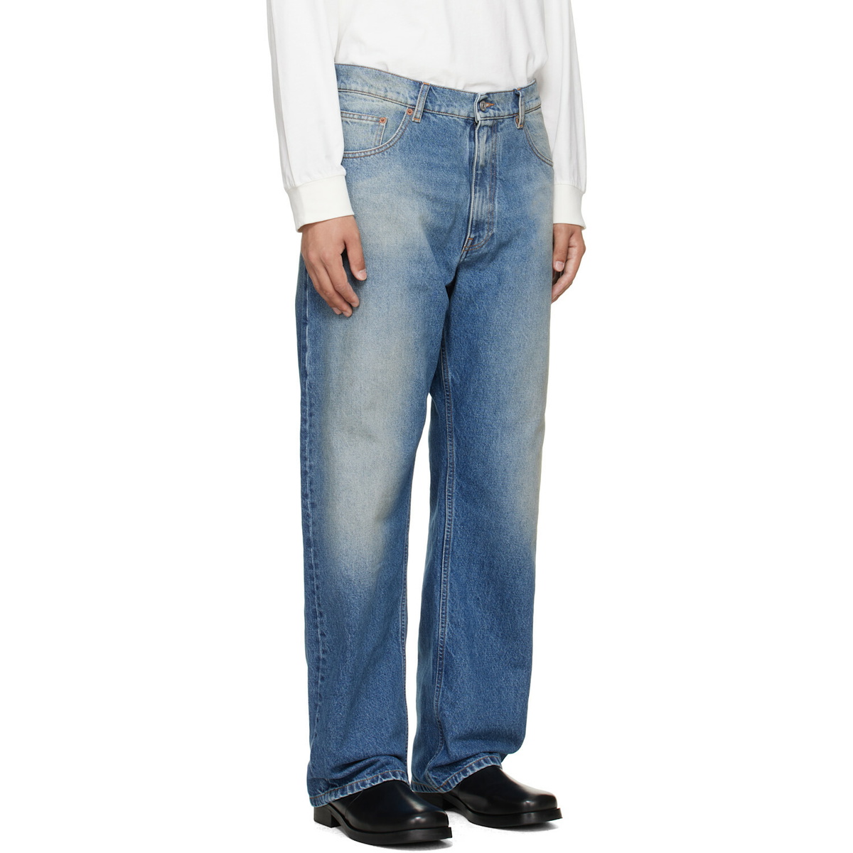 MM6 Maison Margiela Blue Straight-Leg Jeans