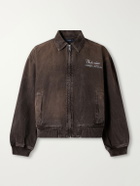 NAHMIAS - Wipeout Distressed Cotton-Twill Jacket - Brown
