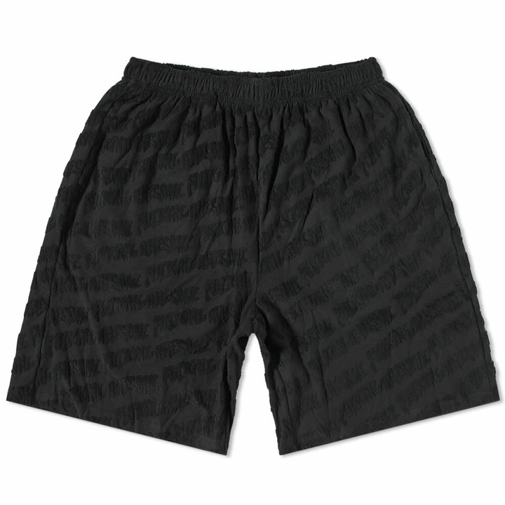 Photo: Fucking Awesome Men's Logo Burn Out Terry Short in Black