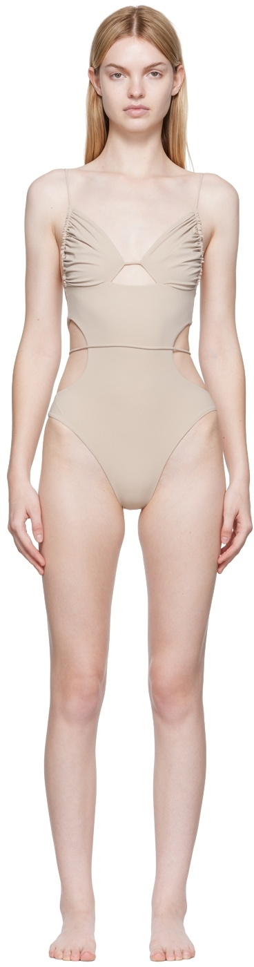 Nensi Dojaka SSENSE Exclusive Beige One-Piece Swimsuit