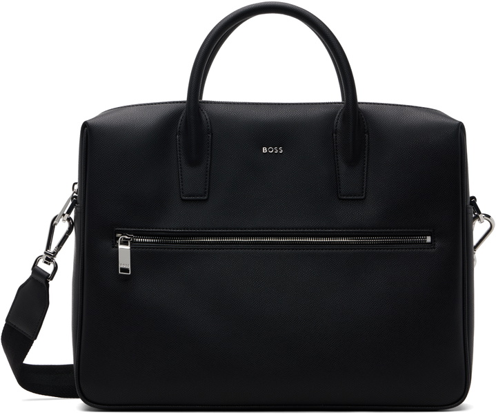 Photo: BOSS Black Logo Leather Document Briefcase