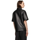 1017 ALYX 9SM Black Leather Double Collar Short Sleeve Shirt